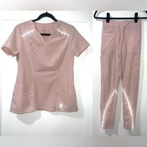 Jaanuu Women's Scrub Set in Light Pink